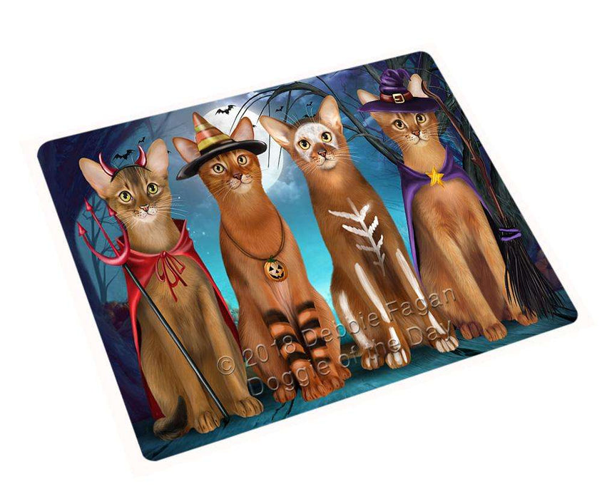 Happy Halloween Trick or Treat Abyssinian Cat Large Refrigerator / Dishwasher Magnet RMAG75624