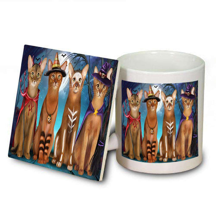 Happy Halloween Trick or Treat Abyssinian Cat Mug and Coaster Set MUC52565