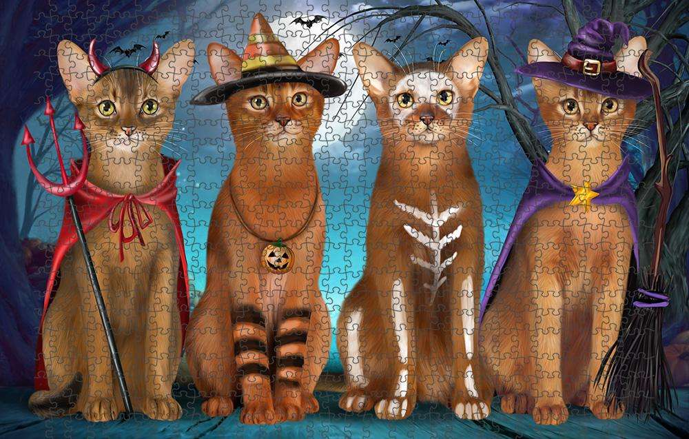 Happy Halloween Trick or Treat Abyssinian Cat Puzzle with Photo Tin PUZL61650