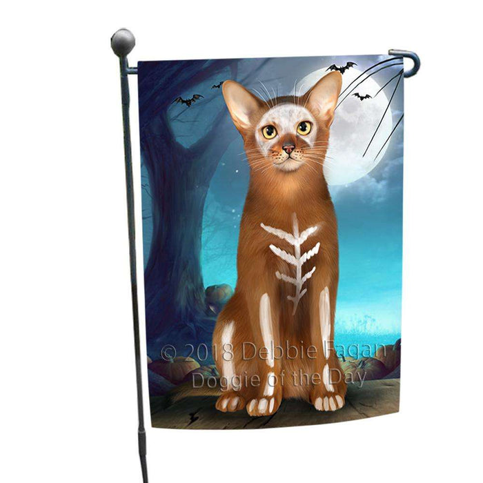 Happy Halloween Trick or Treat Abyssinian Cat Skeleton House Flag FLG52616