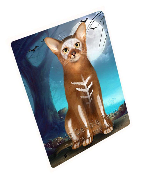 Happy Halloween Trick Or Treat Abyssinian Cat Skeleton Magnet Mini (3.5" x 2") MAG61698