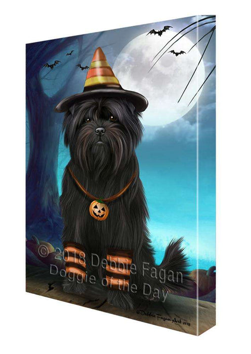 Happy Halloween Trick or Treat Affenpinscher Dog Candy Corn Canvas Print Wall Art Décor CVS89279