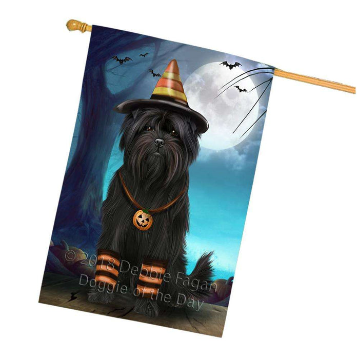 Happy Halloween Trick or Treat Affenpinscher Dog Candy Corn House Flag FLG52579