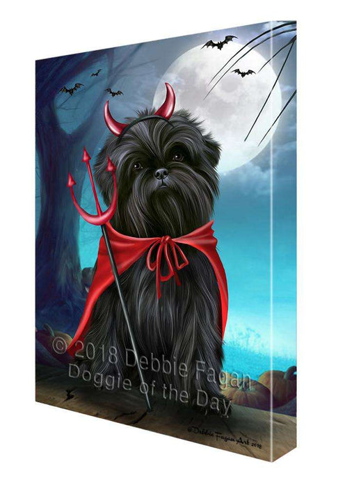 Happy Halloween Trick or Treat Affenpinscher Dog Devil Canvas Print Wall Art Décor CVS89450