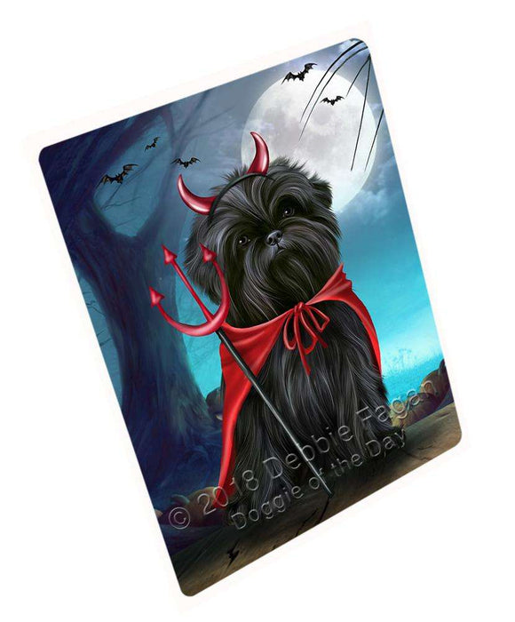Happy Halloween Trick or Treat Affenpinscher Dog Devil Large Refrigerator / Dishwasher Magnet RMAG75288
