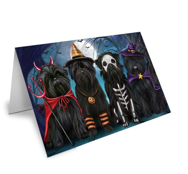 Happy Halloween Trick or Treat Affenpinscher Dog Handmade Artwork Assorted Pets Greeting Cards and Note Cards with Envelopes for All Occasions and Holiday Seasons GCD61751