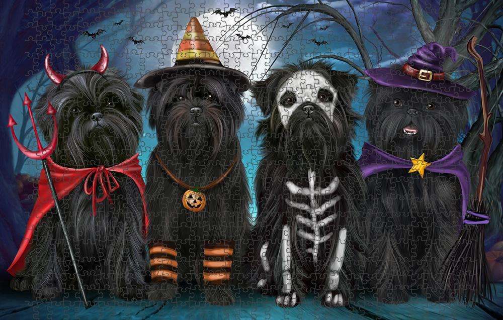 Happy Halloween Trick or Treat Affenpinscher Dog Puzzle with Photo Tin PUZL61653