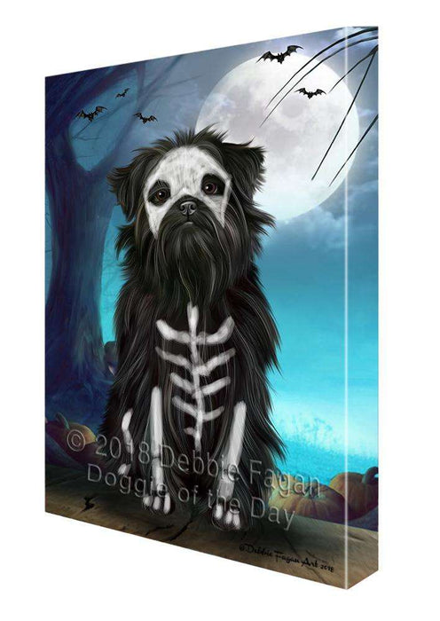 Happy Halloween Trick or Treat Affenpinscher Dog Skeleton Canvas Print Wall Art Décor CVS89621