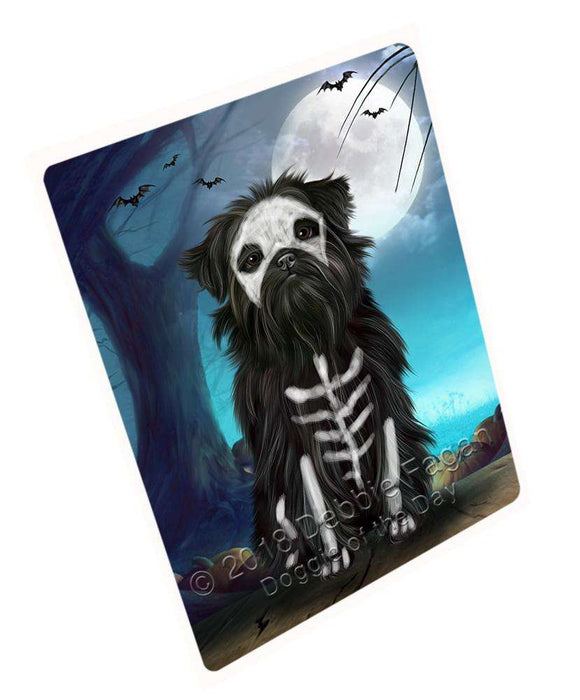 Happy Halloween Trick or Treat Affenpinscher Dog Skeleton Large Refrigerator / Dishwasher Magnet RMAG75402