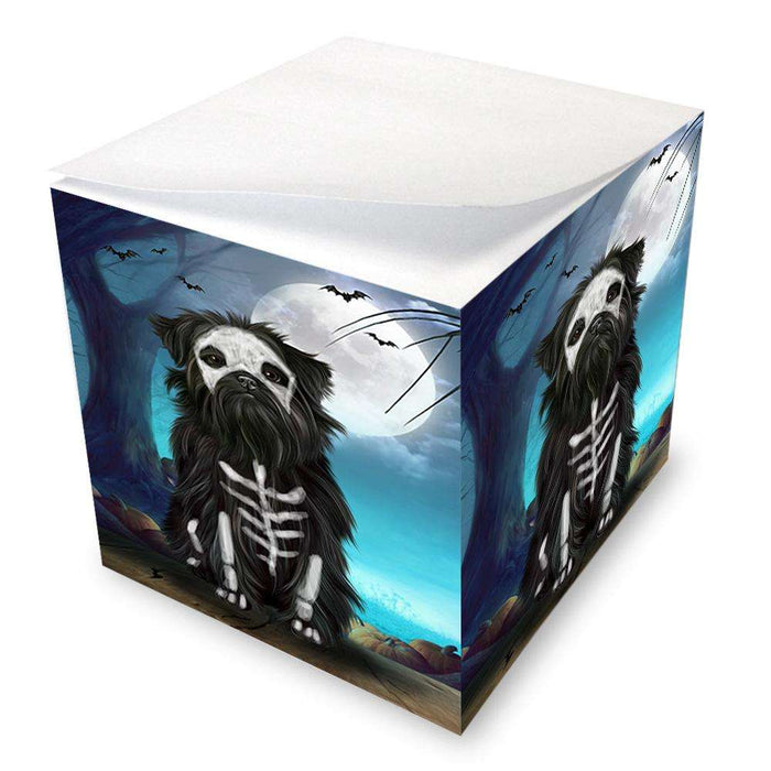 Happy Halloween Trick or Treat Affenpinscher Dog Skeleton Note Cube NOC52536