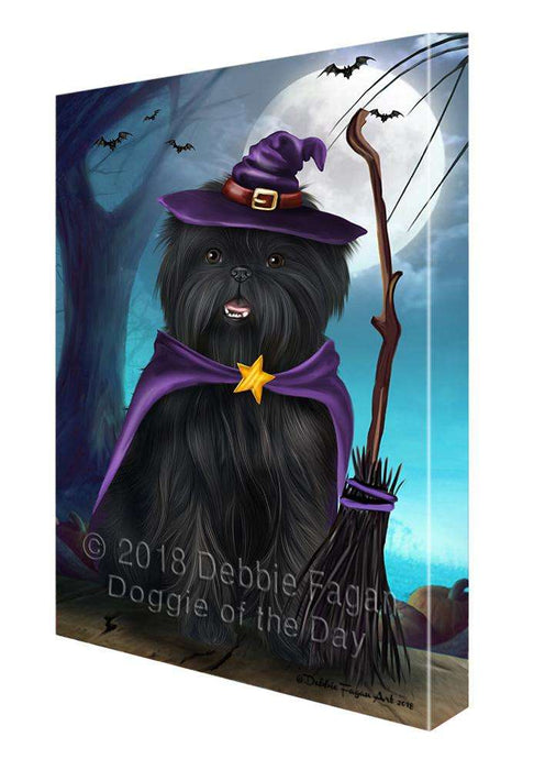 Happy Halloween Trick or Treat Affenpinscher Dog Witch Canvas Print Wall Art Décor CVS89792