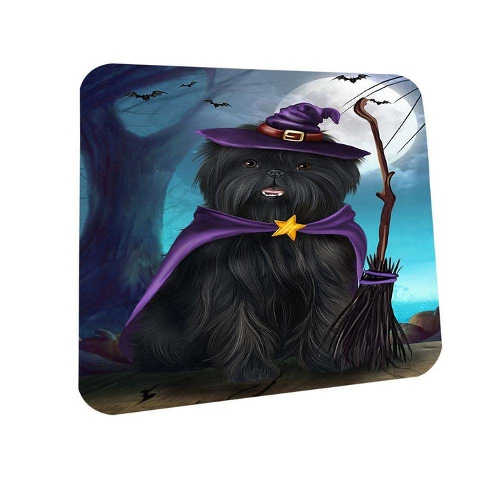 Happy Halloween Trick or Treat Affenpinscher Dog Witch Coasters Set of 4 CST52514