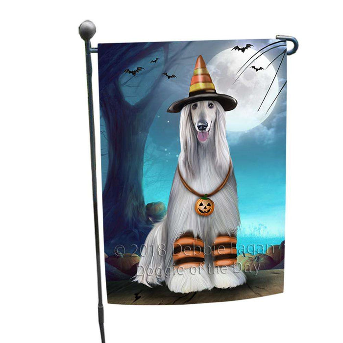 Happy Halloween Trick or Treat Afghan Hound Dog Candy Corn Garden Flag GFLG52444