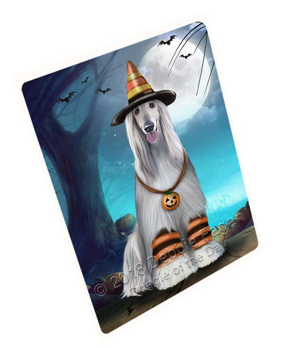 Happy Halloween Trick Or Treat Afghan Hound Dog Candy Corn Magnet Mini (3.5" x 2") MAG61590