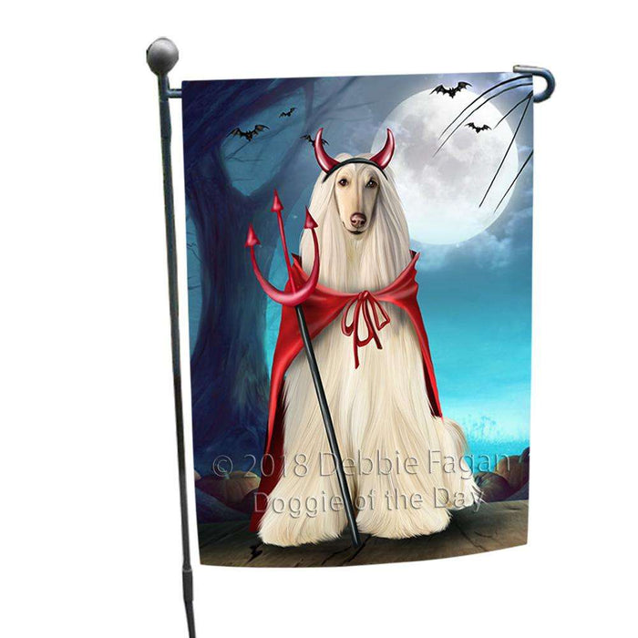 Happy Halloween Trick or Treat Afghan Hound Dog Devil Garden Flag GFLG52463