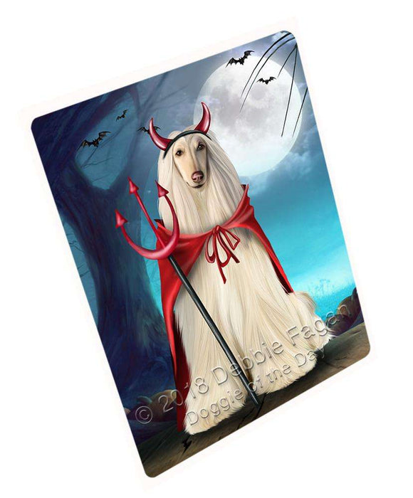 Happy Halloween Trick or Treat Afghan Hound Dog Devil Large Refrigerator / Dishwasher Magnet RMAG75294