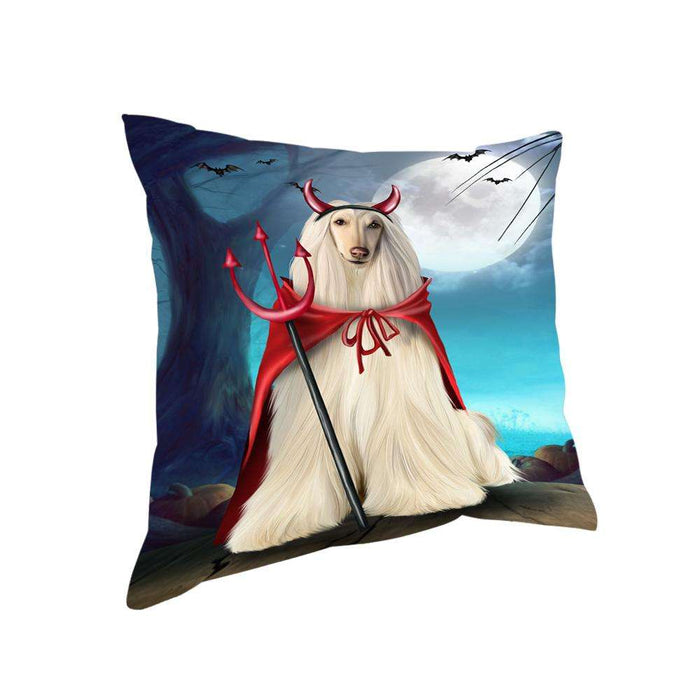Happy Halloween Trick or Treat Afghan Hound Dog Devil Pillow PIL66228