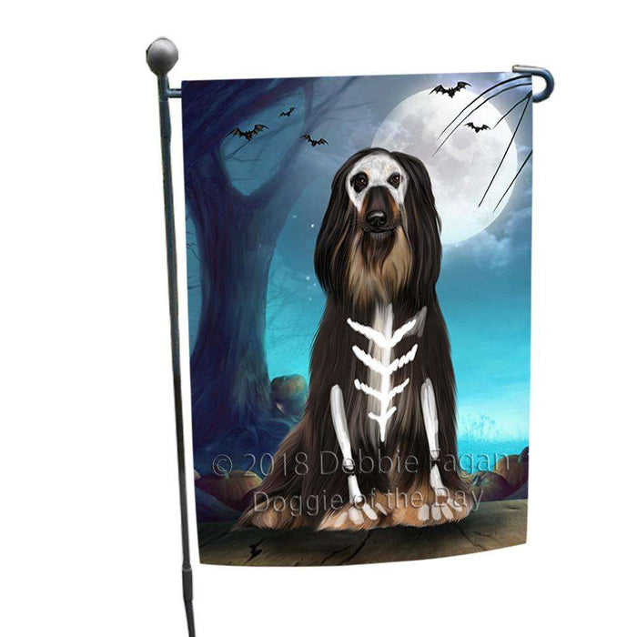 Happy Halloween Trick or Treat Afghan Hound Dog Skeleton Garden Flag GFLG52482