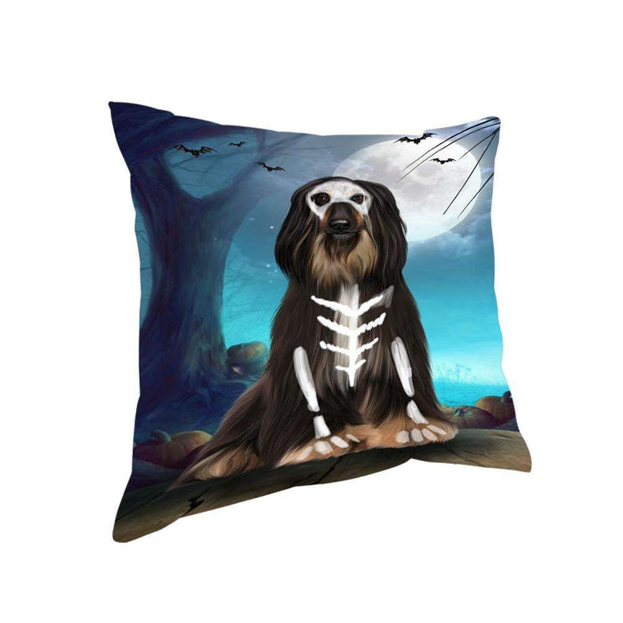 Happy Halloween Trick or Treat Afghan Hound Dog Skeleton Pillow PIL66304