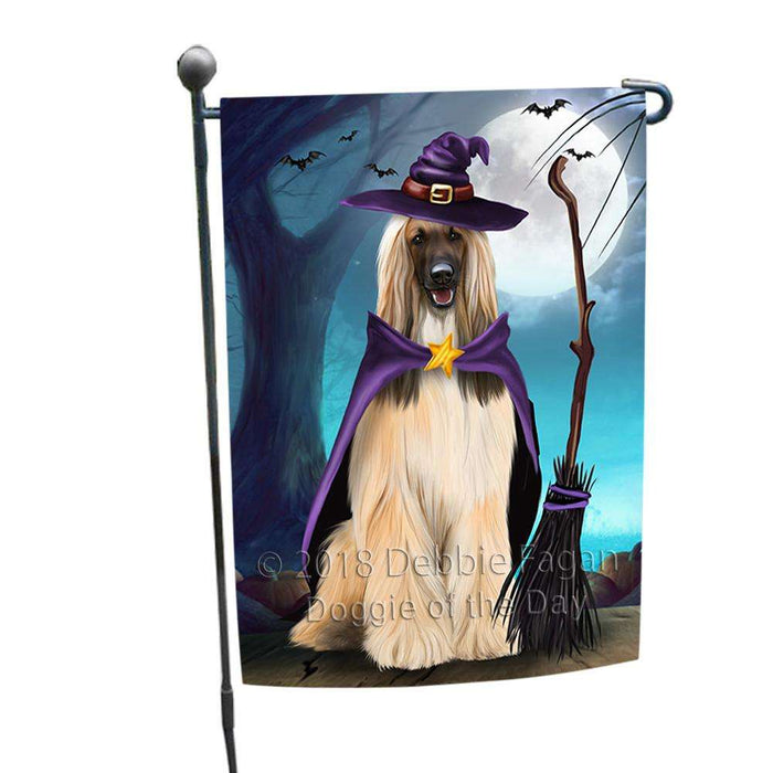 Happy Halloween Trick or Treat Afghan Hound Dog Witch Garden Flag GFLG52501