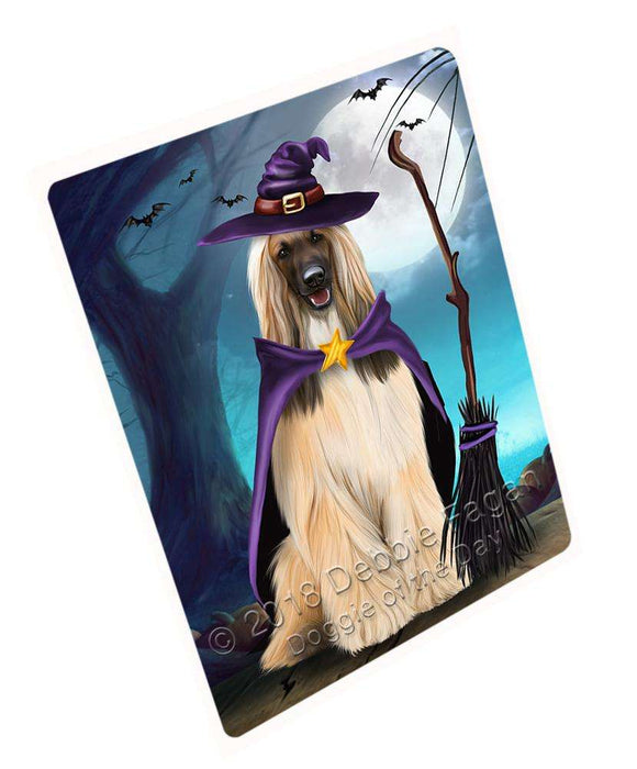 Happy Halloween Trick or Treat Afghan Hound Dog Witch Large Refrigerator / Dishwasher Magnet RMAG75522