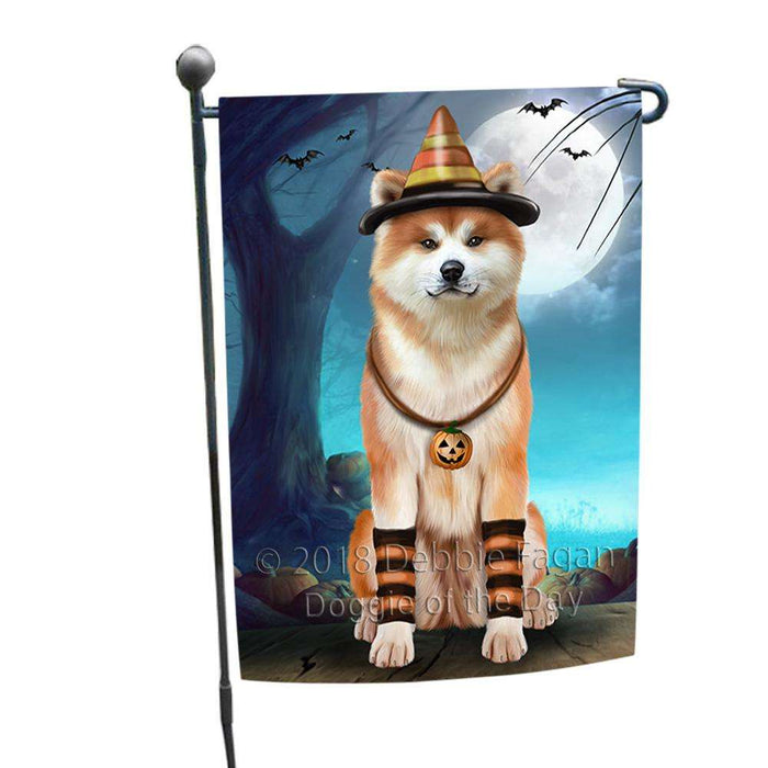 Happy Halloween Trick or Treat Akita Dog Candy Corn Garden Flag GFLG52445