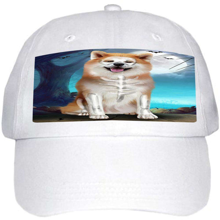 Happy Halloween Trick or Treat Akita Dog Skeleton Ball Hat Cap HAT61347