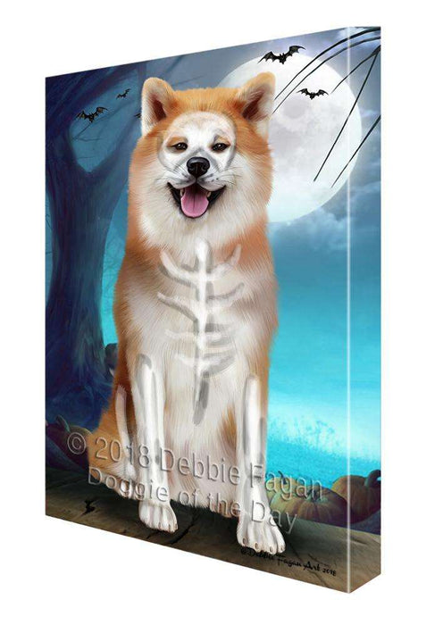 Happy Halloween Trick or Treat Akita Dog Skeleton Canvas Print Wall Art Décor CVS89639