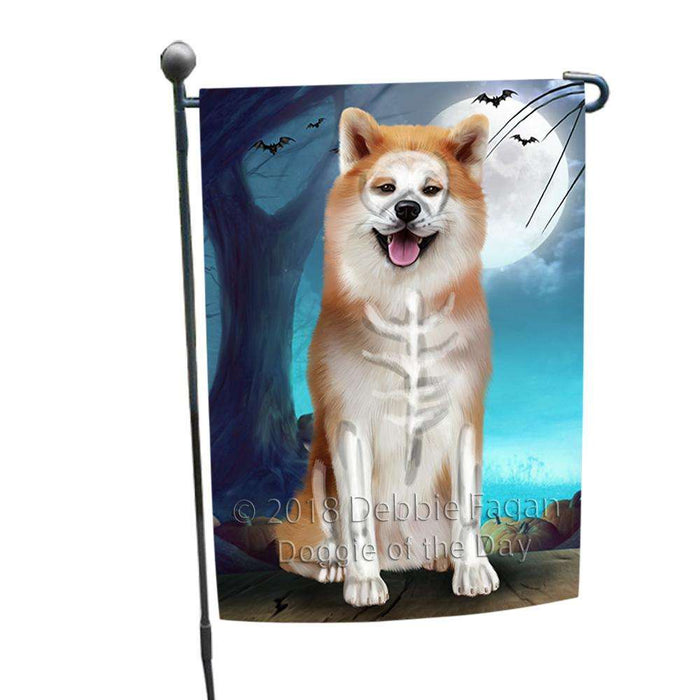 Happy Halloween Trick or Treat Akita Dog Skeleton House Flag FLG52619