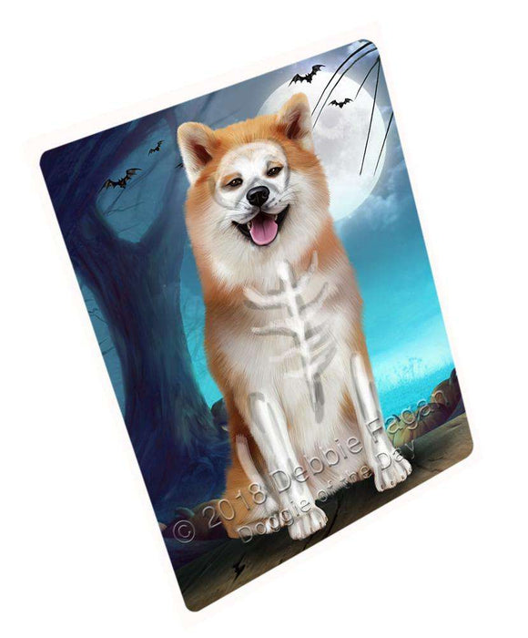 Happy Halloween Trick Or Treat Akita Dog Skeleton Magnet Mini (3.5" x 2") MAG61707