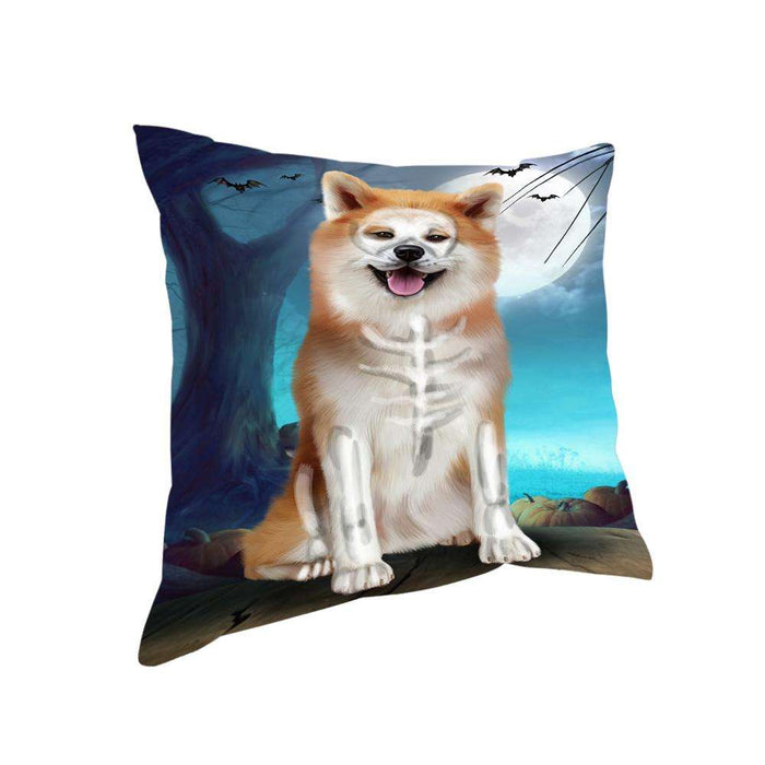 Happy Halloween Trick or Treat Akita Dog Skeleton Pillow PIL66308