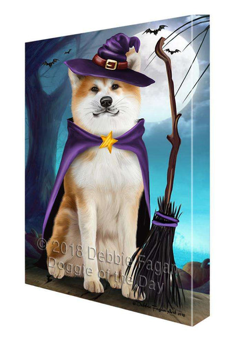 Happy Halloween Trick or Treat Akita Dog Witch Canvas Print Wall Art Décor CVS89810