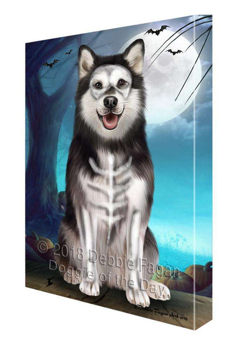Happy Halloween Trick or Treat Alaskan Malamute Dog Canvas Print Wall Art Décor CVS109448