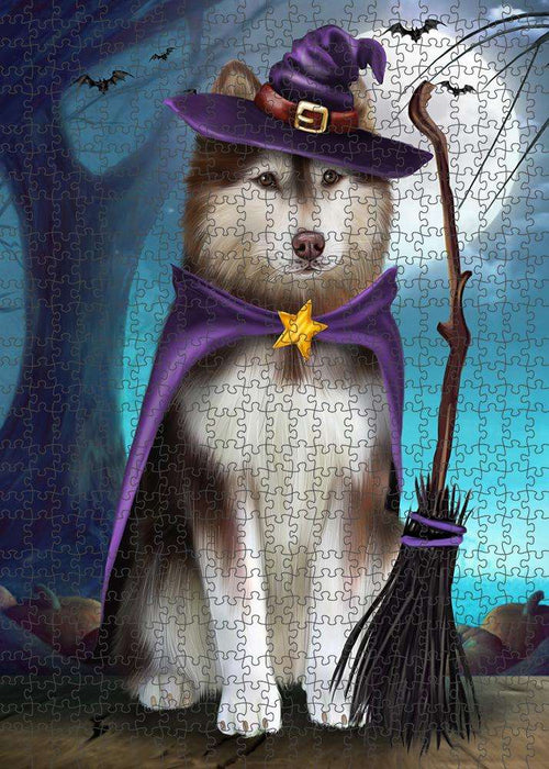 Happy Halloween Trick or Treat Alaskan Malamute Dog Puzzle with Photo Tin PUZL85648