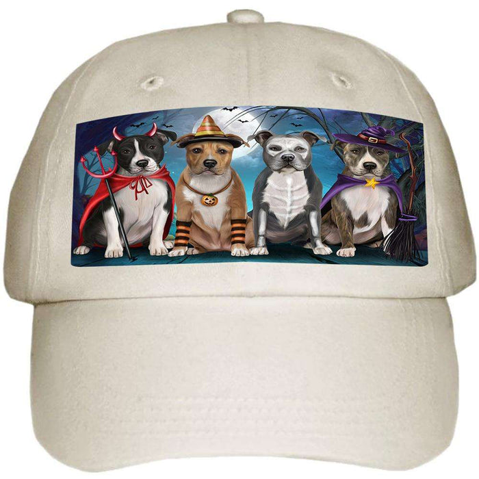 Happy Halloween Trick or Treat American Staffordshire Terrier Dog Ball Hat Cap HAT61464