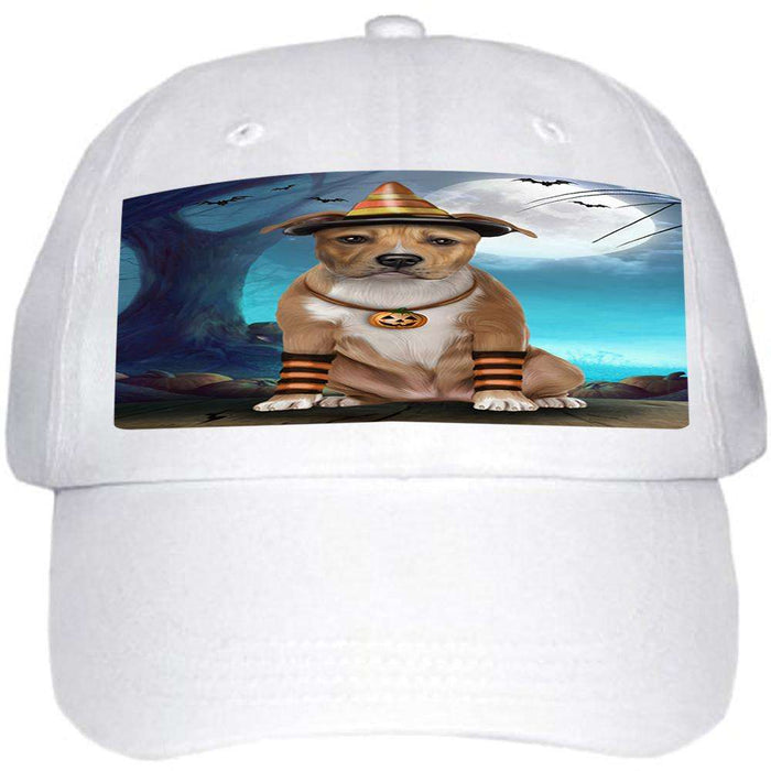 Happy Halloween Trick or Treat American Staffordshire Terrier Dog Candy Corn Ball Hat Cap HAT61236