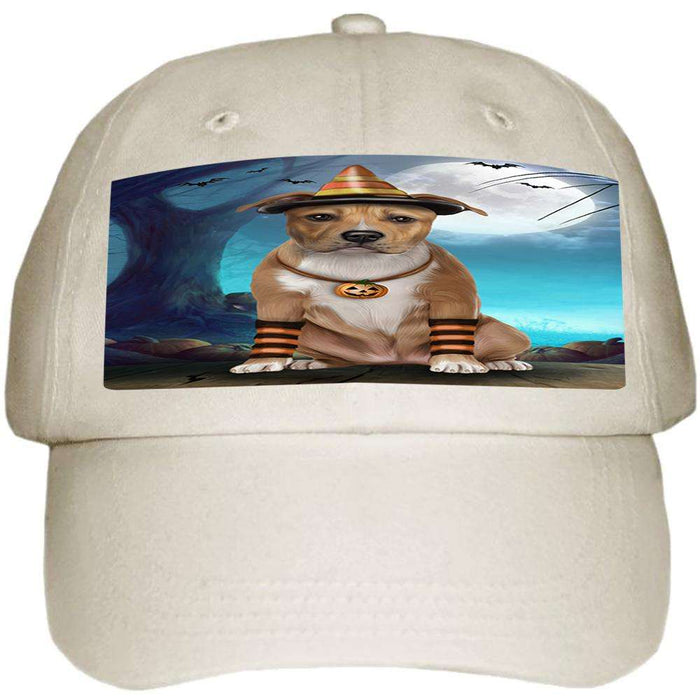 Happy Halloween Trick or Treat American Staffordshire Terrier Dog Candy Corn Ball Hat Cap HAT61236