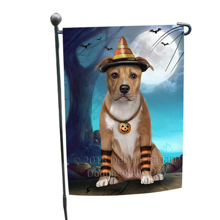 Happy Halloween Trick or Treat American Staffordshire Terrier Dog Candy Corn Garden Flag GFLG52446