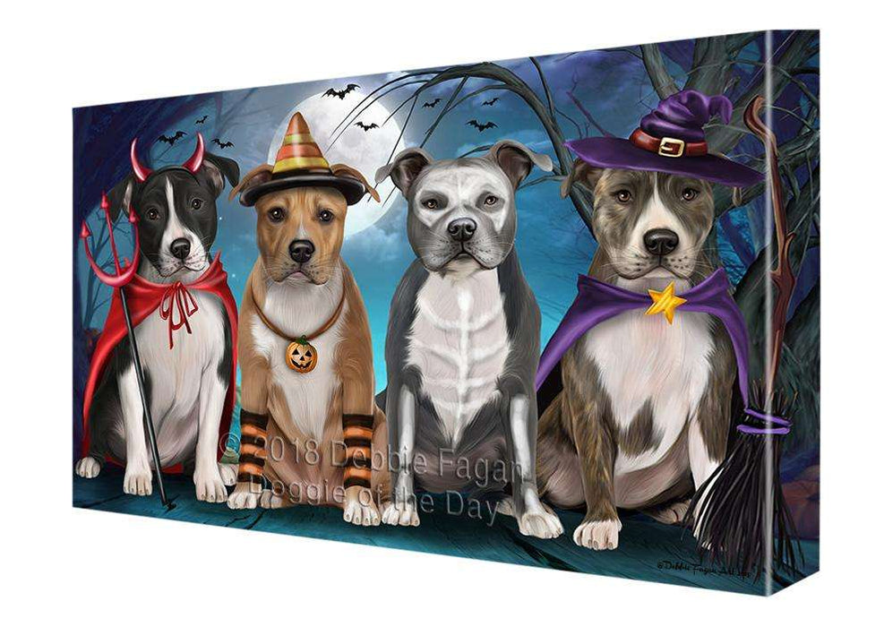 Happy Halloween Trick or Treat American Staffordshire Terrier Dog Canvas Print Wall Art Décor CVS89990