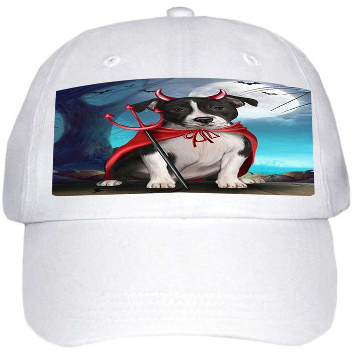 Happy Halloween Trick or Treat American Staffordshire Terrier Dog Devil Ball Hat Cap HAT61293