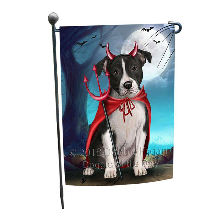 Happy Halloween Trick or Treat American Staffordshire Terrier Dog Devil Garden Flag GFLG52465