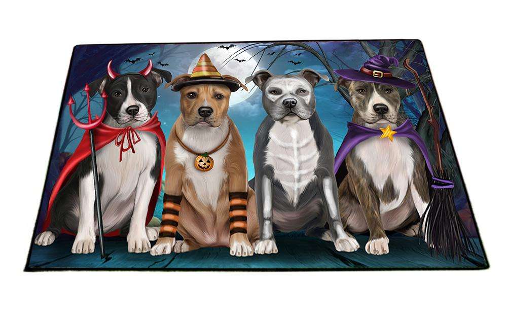 Happy Halloween Trick or Treat American Staffordshire Terrier Dog Floormat FLMS51792