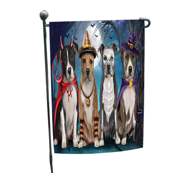 Happy Halloween Trick or Treat American Staffordshire Terrier Dog Garden Flag GFLG52522