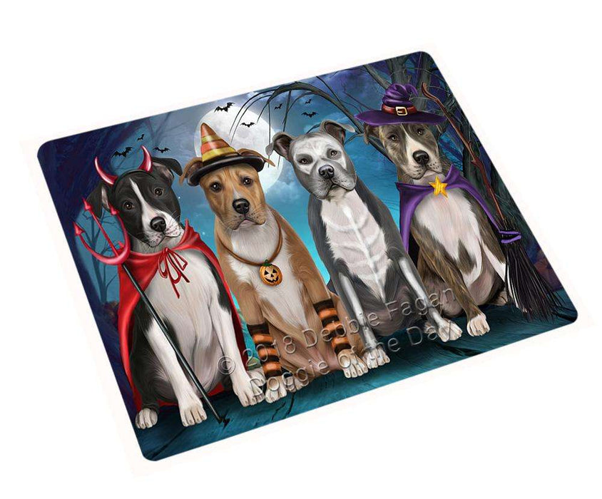 Happy Halloween Trick Or Treat American Staffordshire Terrier Dog Magnet Mini (3.5" x 2") MAG61824
