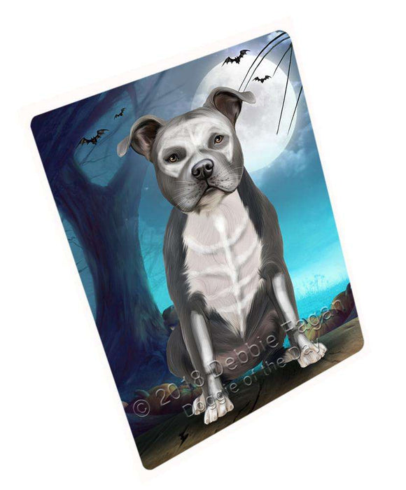 Happy Halloween Trick or Treat American Staffordshire Terrier Dog Skeleton Large Refrigerator / Dishwasher Magnet RMAG75420