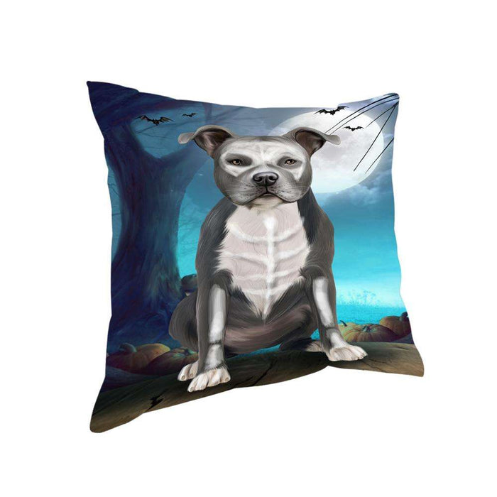 Happy Halloween Trick or Treat American Staffordshire Terrier Dog Skeleton Pillow PIL66312