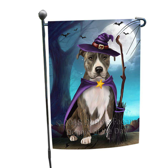 Happy Halloween Trick or Treat American Staffordshire Terrier Dog Witch Garden Flag GFLG52503