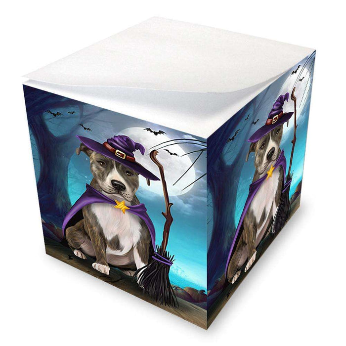 Happy Halloween Trick or Treat American Staffordshire Terrier Dog Witch Note Cube NOC52558
