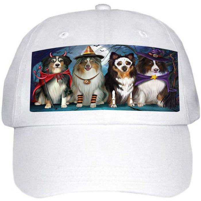 Happy Halloween Trick or Treat Australian Shepherd Dog Ball Hat Cap