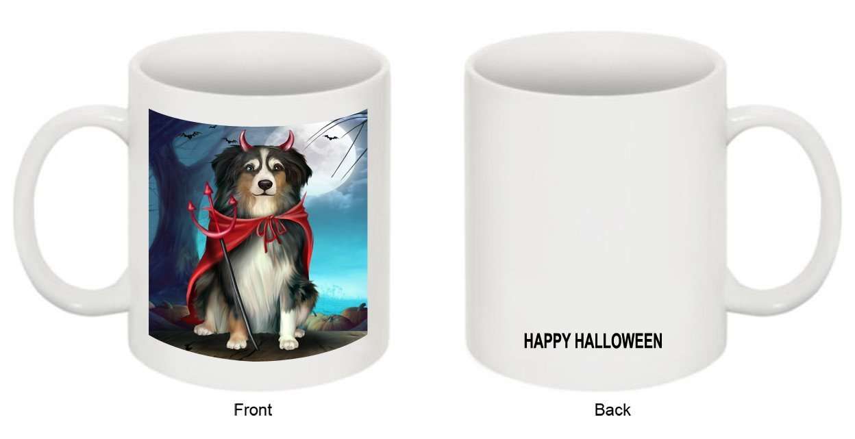 Happy Halloween Trick or Treat Australian Shepherd Dog Devil Mug